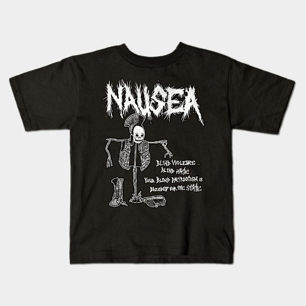 Nausea -- Blind Patriotism Kids T-Shirt by darklordpug